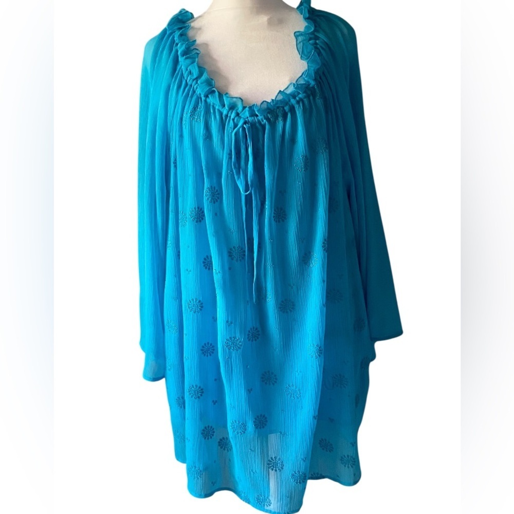 maggie barnes 2x Blouse Top Blue